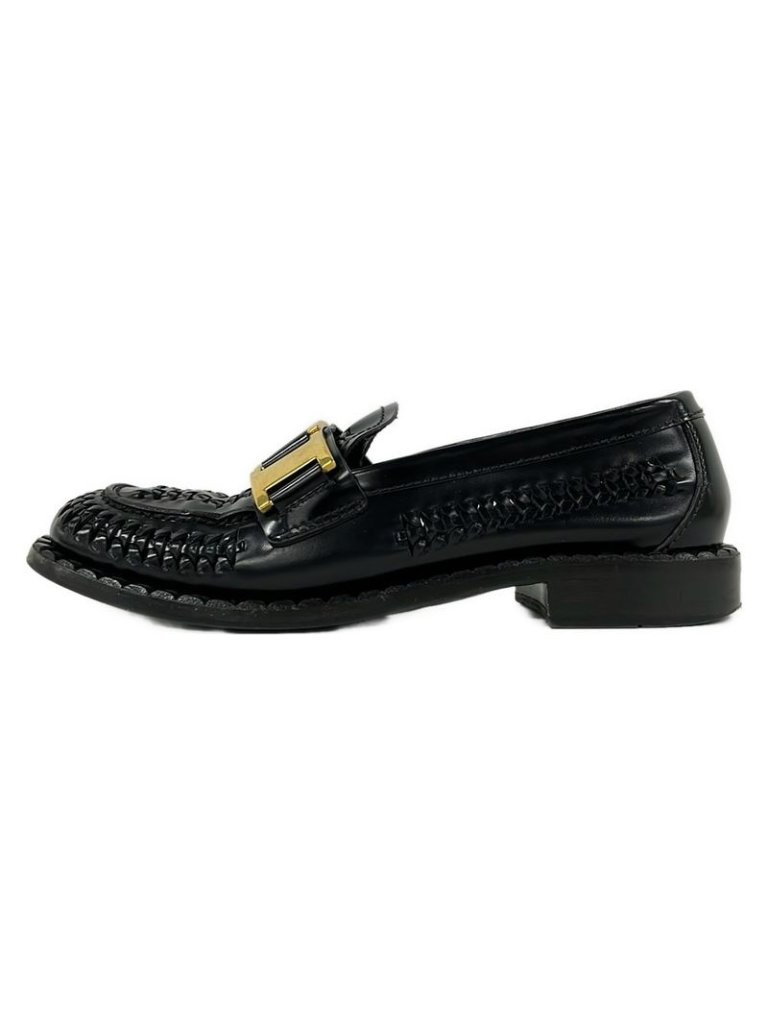 Prada Loafers 36.5 Black Moccasins Leather